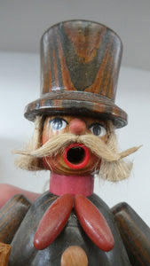 BOXED. Vintage GDR German Erzgebirge Wooden Handmade Incense Smoker. CHIMNEY SWEEP