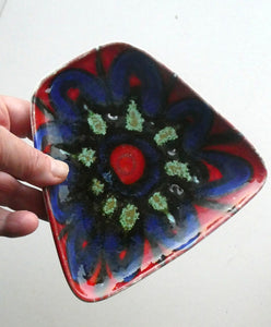 Vintage 1970s Poole Delphis Dish with Abstract Floral Design