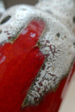 Load image into Gallery viewer, West German 1970s Scheurich Vase with White Lava and Shiny Red Glazes
