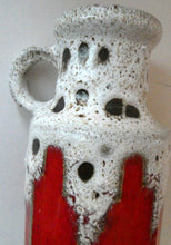 Load image into Gallery viewer, West German 1970s Scheurich Vase with White Lava and Shiny Red Glazes
