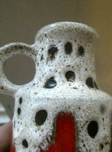 Load image into Gallery viewer, West German 1970s Scheurich Vase with White Lava and Shiny Red Glazes
