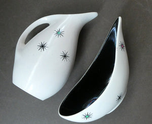 TWO PIECES. Vintage 1950s Wade Shooting Stars Pattern Ceramic Dishes