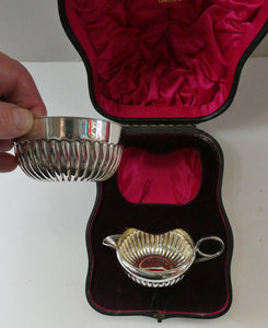 MAPPIN AND WEBB Silver Creamer and Sugar Bowl. Hallmarked Sheffield 1900. FITTED CASE