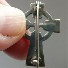 Load image into Gallery viewer, ANTIQUE Miniature CONNEMARA or IONA Marble and Sterling Silver Cross Brooch
