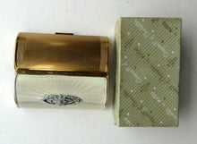 Load image into Gallery viewer,  1950s KIGU Barrel Cigarette Case or Lipstick Holder with Engine Turned Enamel Lid
