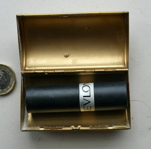 Vintage 1950s KIGU Barrel Cigarette Case or Lipstick Holder with Thistle Design