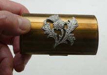 Load image into Gallery viewer, Vintage 1950s KIGU Barrel Cigarette Case or Lipstick Holder with Thistle Design
