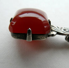 Load image into Gallery viewer, Unusual Long Shape. Vintage STERLING SILVER Bar Brooch with Two Red Agates
