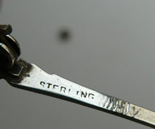 Load image into Gallery viewer, Unusual Long Shape. Vintage STERLING SILVER Bar Brooch with Two Red Agates
