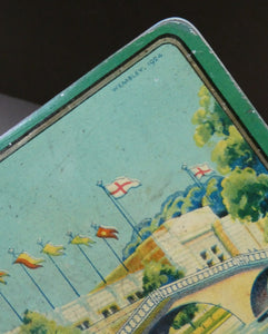 British Empire Exhibition Toffee Tin 1924; with an Image of the Palace of Industry