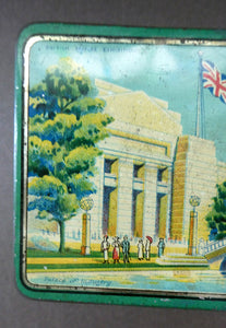 British Empire Exhibition Toffee Tin 1924; with an Image of the Palace of Industry