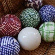 Load image into Gallery viewer, Fine Set of SIX Scottish Victorian Ceramic Carpet Bowls Plus the Elusive WHITE JACK
