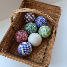 Load image into Gallery viewer, Fine Set of SIX Scottish Victorian Ceramic Carpet Bowls Plus the Elusive WHITE JACK

