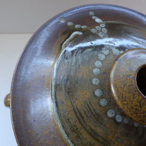 STUDIO POTTERY. Monumental Lidded Pot with Twin Handles by David Lloyd Jones (1928-1994). Height 14 3/4 inches