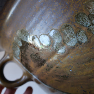 STUDIO POTTERY. Monumental Lidded Pot with Twin Handles by David Lloyd Jones (1928-1994). Height 14 3/4 inches