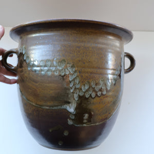 STUDIO POTTERY. Monumental Lidded Pot with Twin Handles by David Lloyd Jones (1928-1994). Height 14 3/4 inches