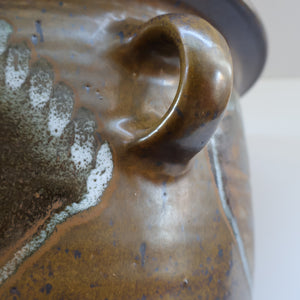 STUDIO POTTERY. Monumental Lidded Pot with Twin Handles by David Lloyd Jones (1928-1994). Height 14 3/4 inches