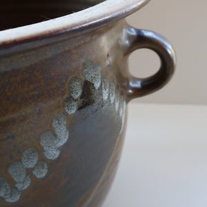 STUDIO POTTERY. Monumental Lidded Pot with Twin Handles by David Lloyd Jones (1928-1994). Height 14 3/4 inches