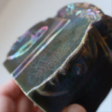 Load image into Gallery viewer, Rare 1970s POLISH Studio Pottery Square Face Pot (Twarze Wason) by Janina Karczeska KONIECZNA (b. 1934)
