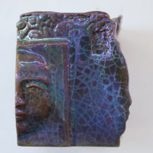 Load image into Gallery viewer, Rare 1970s POLISH Studio Pottery Square Face Pot (Twarze Wason) by Janina Karczeska KONIECZNA (b. 1934)

