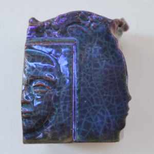 Rare 1970s POLISH Studio Pottery Square Face Pot (Twarze Wason) by Janina Karczeska KONIECZNA (b. 1934)