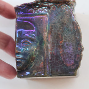 Rare 1970s POLISH Studio Pottery Square Face Pot (Twarze Wason) by Janina Karczeska KONIECZNA (b. 1934)