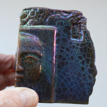 Load image into Gallery viewer, Rare 1970s POLISH Studio Pottery Square Face Pot (Twarze Wason) by Janina Karczeska KONIECZNA (b. 1934)
