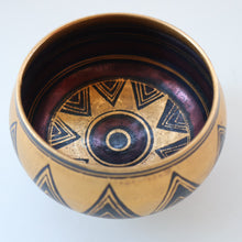 Load image into Gallery viewer, Cornish Studio Pottery. Small Black and Gold Lustre PORCELAIN Footed Bowl by Mary Rich (1940 - 2022)
