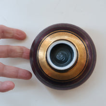 Load image into Gallery viewer, Cornish Studio Pottery. Small Black and Gold Lustre PORCELAIN Footed Bowl by Mary Rich (1940 - 2022)
