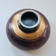 Load image into Gallery viewer, Cornish Studio Pottery. Small Black and Gold Lustre PORCELAIN Footed Bowl by Mary Rich (1940 - 2022)
