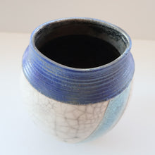 Load image into Gallery viewer, STUDIO POTTERY. David Howard Jones (b. 1953). 1980s Raku Vase with Crackle Glaze and Abstract Decoration
