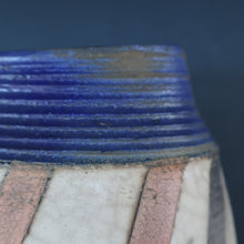 Load image into Gallery viewer, STUDIO POTTERY. David Howard Jones (b. 1953). 1980s Raku Vase with Crackle Glaze and Abstract Decoration
