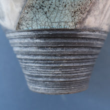 Load image into Gallery viewer, STUDIO POTTERY. David Howard Jones (b. 1953). 1980s Raku Vase with Crackle Glaze and Abstract Decoration
