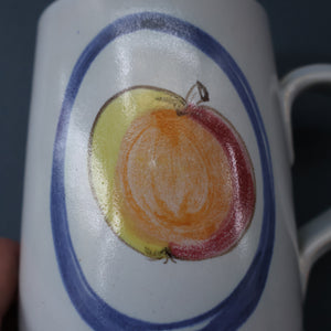 SCOTTISH POTTERY. 1950s Buchan Stoneware Tankard Shape Mug. Brittany Pattern