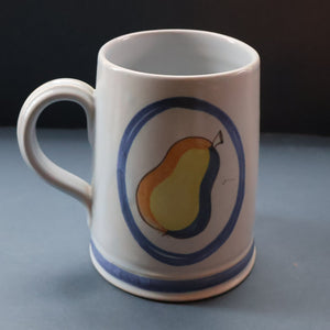 SCOTTISH POTTERY. 1950s Buchan Stoneware Tankard Shape Mug. Brittany Pattern