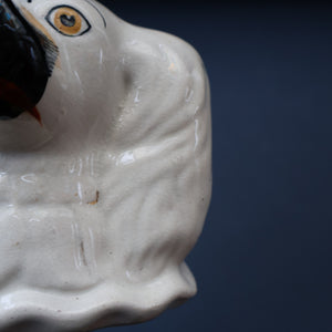 Rare Antique 19th Century Staffordshire Bank or Money Box in the Form of a Fireside Spaniel's Head