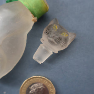Delightful 1920s CUSSONS Miniature Cat Perfume Bottle or Flacon. 3 inches in height