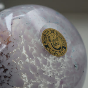 D/ Fabulous Little X ZA Shape Antique Scottish Monart Glass Bowl. With Original Paper Label on the Base