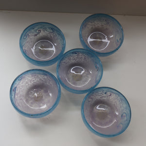 D/ Fabulous Little X ZA Shape Antique Scottish Monart Glass Bowl. With Original Paper Label on the Base