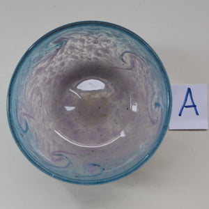 A/ Fabulous Little X ZA Shape Antique Scottish Monart Glass Bowl. With Original Paper Label on the Base
