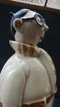 Load image into Gallery viewer, Quirky 1930s JAPANESE Ceramic Decanter, Stand and Four Shot Glasses. TENNIS PLAYER
