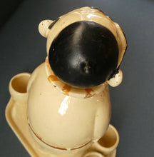 Load image into Gallery viewer, Quirky 1930s JAPANESE Ceramic Decanter, Stand and Four Shot Glasses. TENNIS PLAYER
