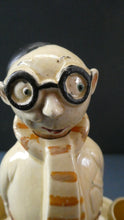 Load image into Gallery viewer, Quirky 1930s JAPANESE Ceramic Decanter, Stand and Four Shot Glasses. TENNIS PLAYER
