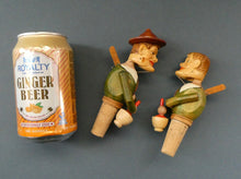 Load image into Gallery viewer, PAIR of Vintage Mid-Century Italiam ANRI Articulated Wooden Bottle Stoppers.
