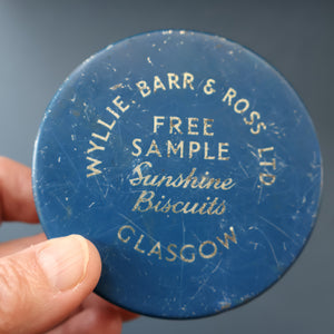 SCOTTISH HISTORY INTEREST. Rare 1950s Shirley Temple SAMPLE Biscuits Tin. Sunshine Biscuits, Glasgow