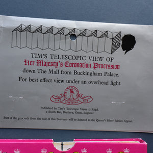 Collectable 1970s TELESCOPIC VIEW of "Her Majesty's Coronation Procession". Silver Jubilee Souvenir