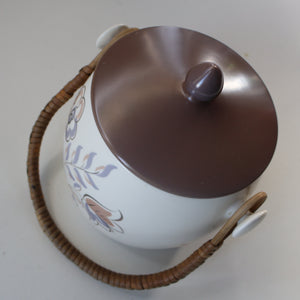 1950’s Poole Twintone Biscuit Barrel with Stylised Floral TURDIANA Pattern. Designed by Ruth Pavely