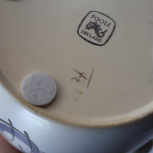 1950’s Poole Twintone Biscuit Barrel with Stylised Floral TURDIANA Pattern. Designed by Ruth Pavely