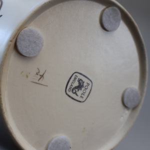 1950’s Poole Twintone Biscuit Barrel with Stylised Floral TURDIANA Pattern. Designed by Ruth Pavely