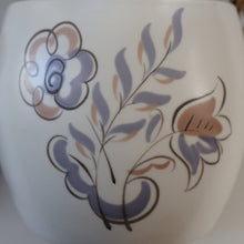 Load image into Gallery viewer, 1950’s Poole Twintone Biscuit Barrel with Stylised Floral TURDIANA Pattern. Designed by Ruth Pavely
